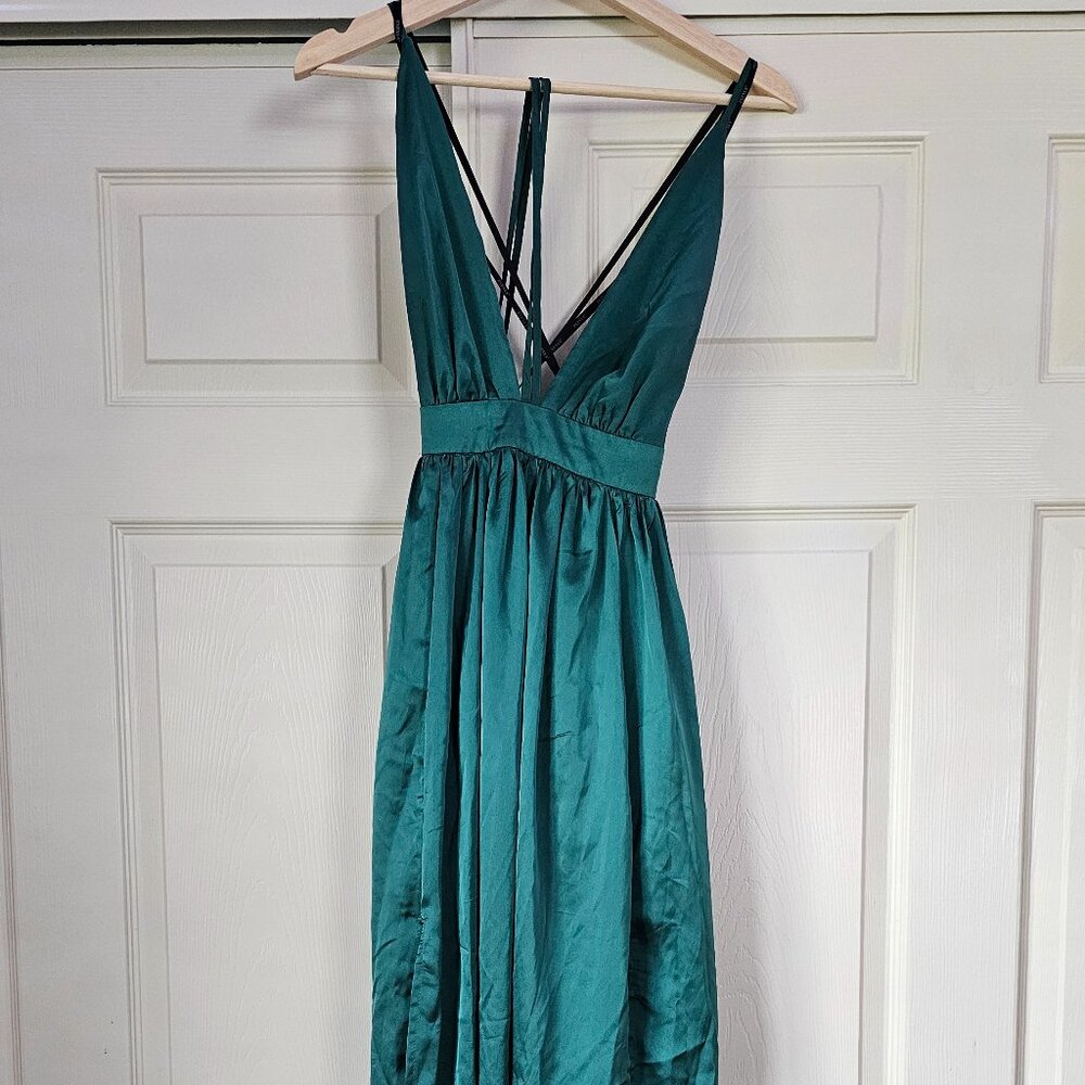 Long Papaya 2 Slit Dress